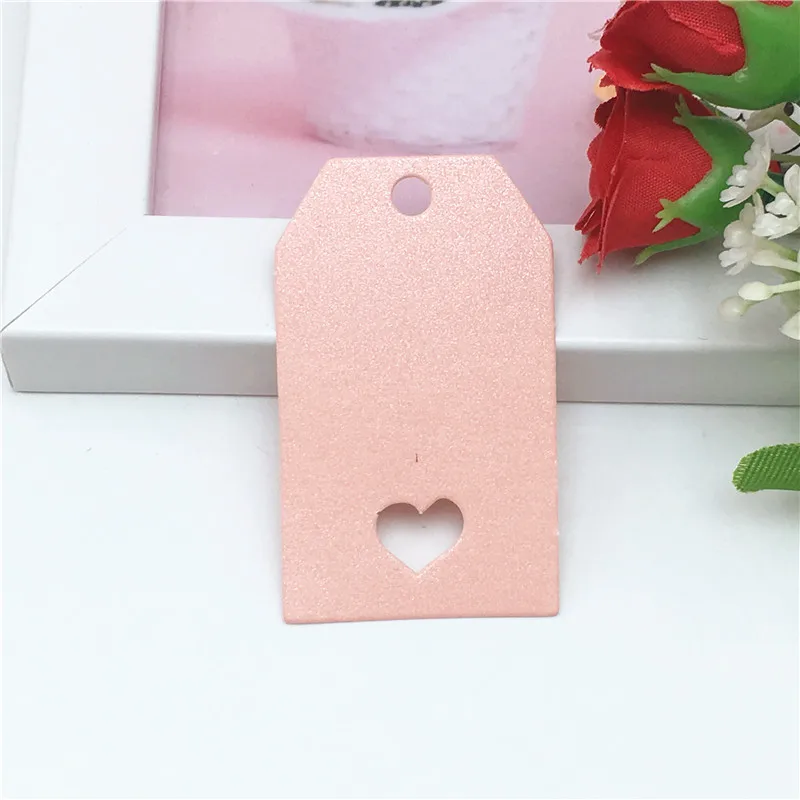 pink 50 шт./упак. 5x3 см красочные крафт-бумаги Бумага T Форма метки для ювелирных изделий/серьги/подарок/Еда/шоколада бирка DIY открытка - Цвет: pink