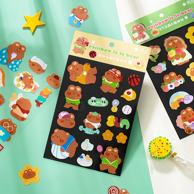 Набор наклеек для скрапбукинга Mohamm кавайный мультяшный медведь штук | Канцтовары