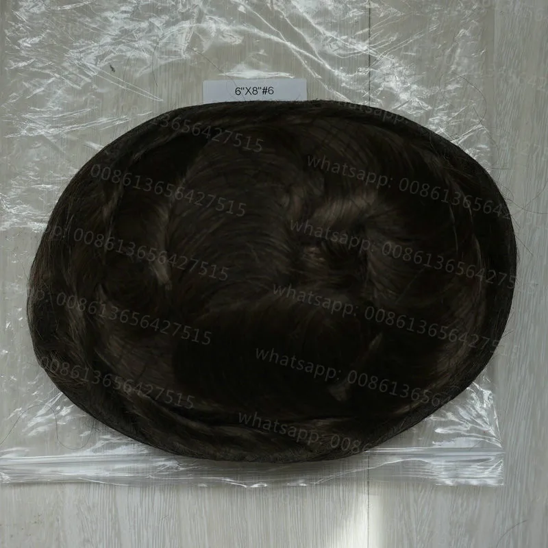 6 # Hstonir волос Часть Кружево человека Волосы Remy парик тонкая кожи Swiss Кружево в спереди Для мужчин парик для продаж H045 - Парик Цвет: 6 #