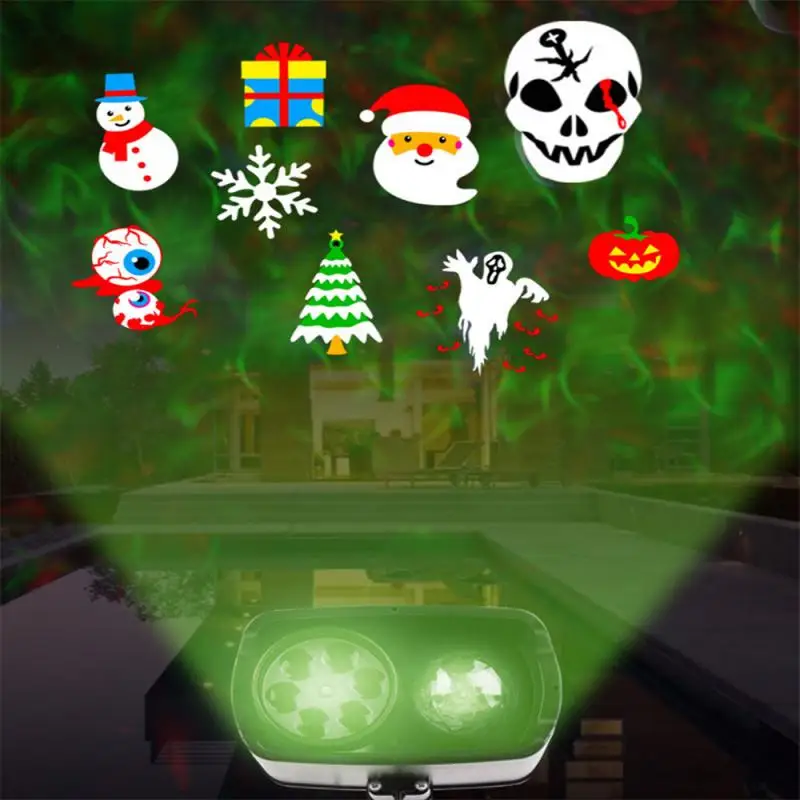 

Christmas Halloween Holographic Projector Multi Style Birthday Party USB Chargeable Santa Projection Lamp Window Movie Projector