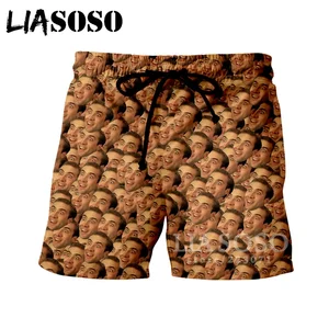 Шорты мужские и женские LIASOSO, летние свободные, для фитнеса, для пляжа, в стиле Харадзюку, с 3D-принтом звезд, B054-07