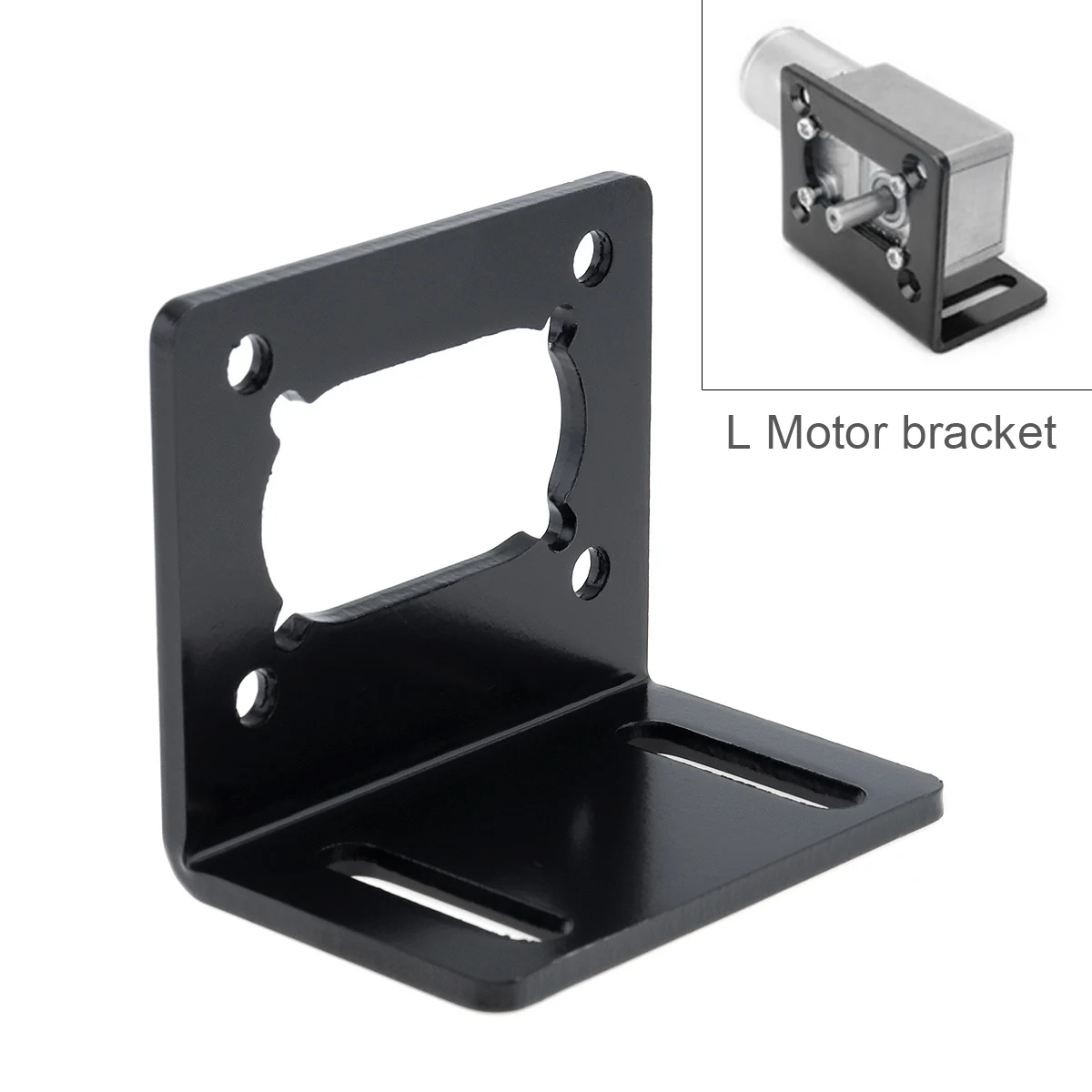 

JGY370 Worm Motor Mount Bracket L Shaped Mounting Metal base Holder for Worm Gear Motor
