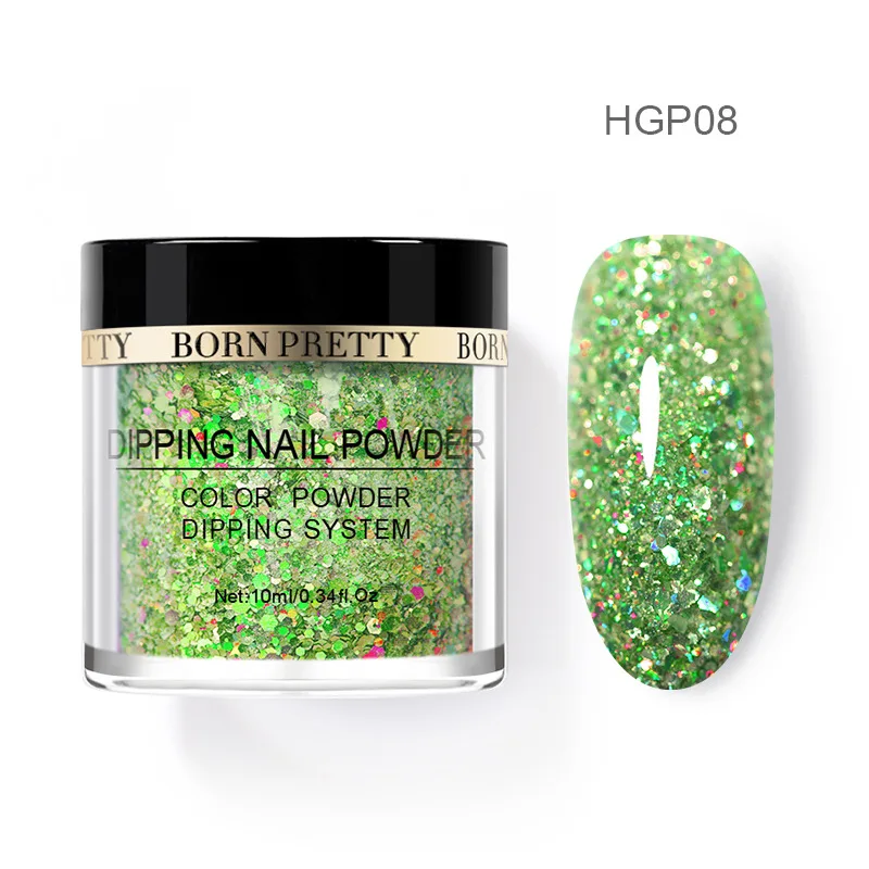 BP-HGP08 Born pretty, голографическая погружение порошки для ногтей градиент окунания блеск украшения длительным, чем УФ гель натуральный сухой без лампы лечения - Цвет: BP-HGP08