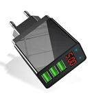 Универсальное сетевое зарядное устройство с 3 портами USB, 3,1 А, со светодиодным дисплеем, с европейской вилкой, для iPhone 11 Pro Max