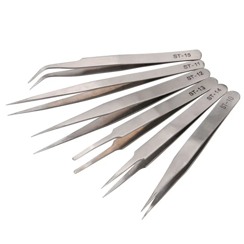 

Stainless Steel Anti-magnetic Tweezers Geometric Wear - resistant Corrosion - resistant Electronic Tweezers With Pointed Clips