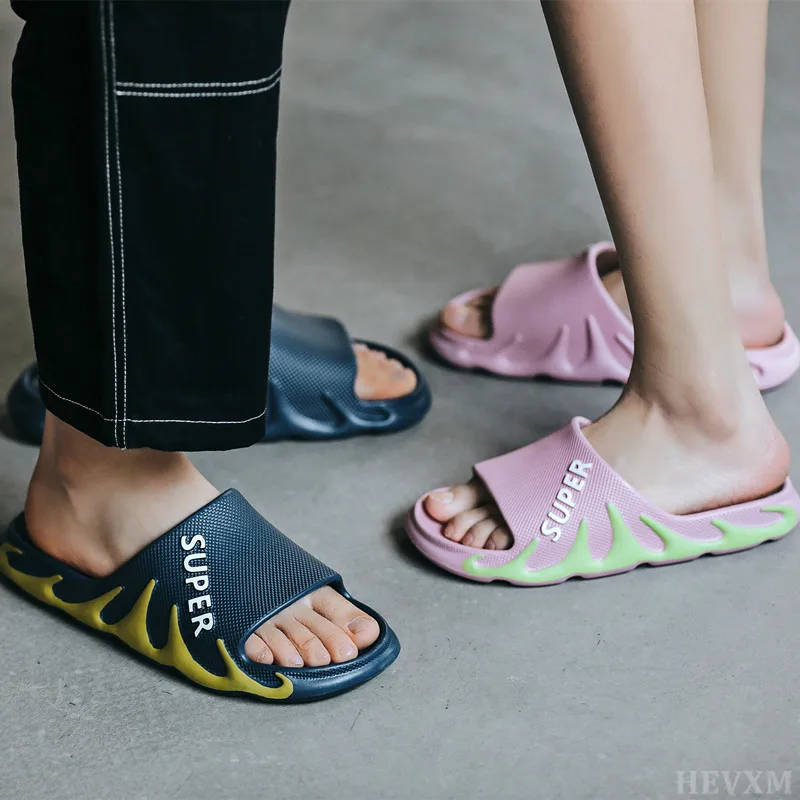

2021 NEW SUMMER EVA SOFT DESIGN SLIDES BATHROOM BEACH SLIPPERS FLIP FLOPS MEN WOMEN SHOES FLAMES COOL FASHION STREET