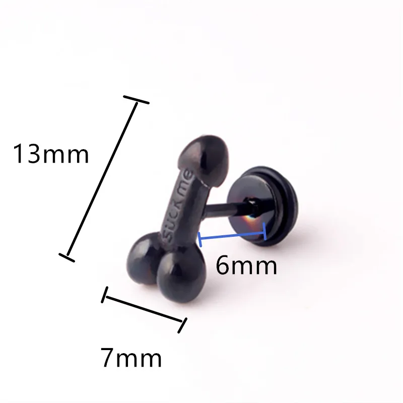 Серьга-гвоздик мужская из титановой стали массивное Ювелирное Украшение в стиле