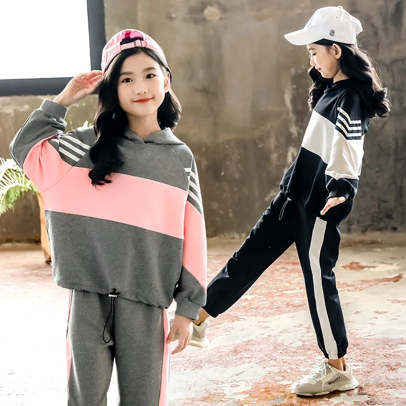 Детский спортивный костюм для девочек от 2 до 13 лет осенняя Толстовка и джоггеры