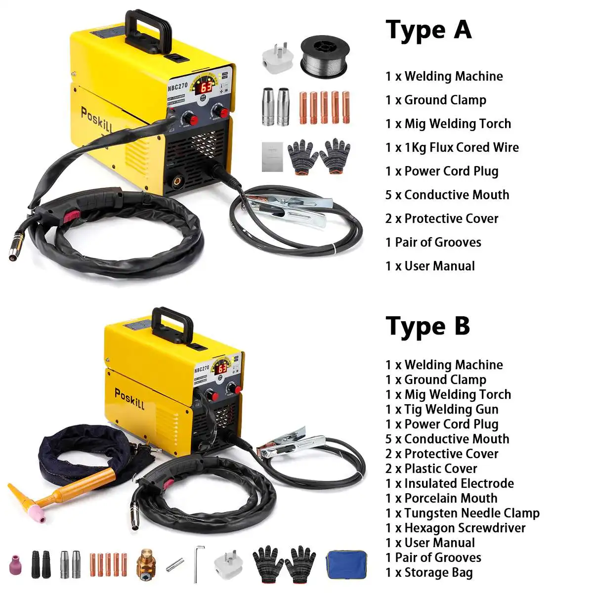 Mig Welder Semi-Automatic 220V Inverter Tig Argon Arc Gas-Less 3 in 1 Synergy MIG ARC TIG Welding Machine | Инструменты
