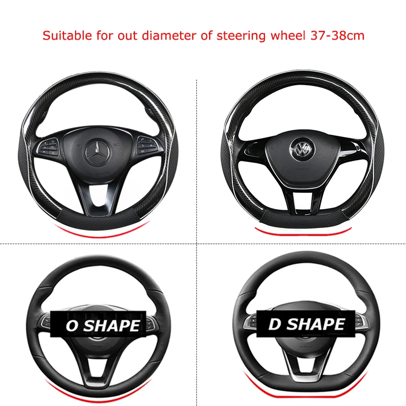 d shape o shape car steering wheel cover non slip pu leather for polo golf 7 scirocco suzuki swift nissan rogue high quality free global shipping