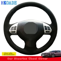 customize diy suede leather car steering wheel cover for mitsubishi lancer x 10 2007 2015 outlander 2006 2013 asx 2010 2013 colt