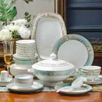 jingdezhen ceramic dinnerware set kitchen tableware dinner dish ceramic plates and dishes bowls 60pcs combination