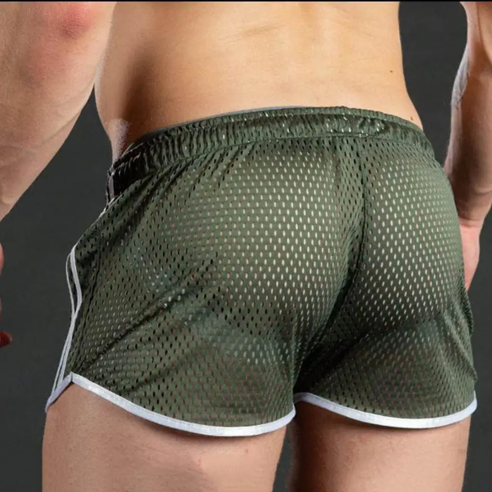 

Sport Men Short Trendy Breathable Drawstring Men Short Polyester Pants 4 Colors Short Polyester Drawstring Design Men Short