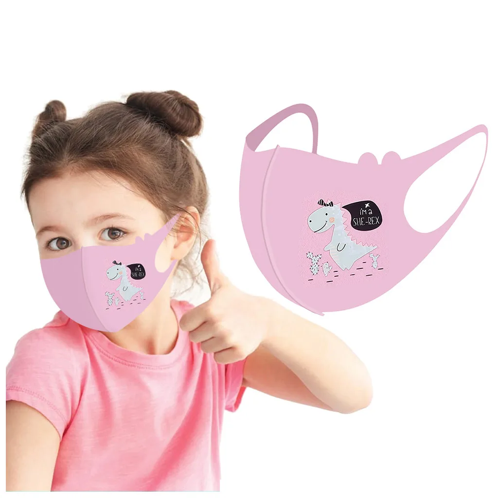 

1/5pcs Children Kids Mask For Boy Girl Washable Cartoon Lovely Face Cover Mascarillas Pm2.5 Reusable Mouth Face Fabric Cover#E