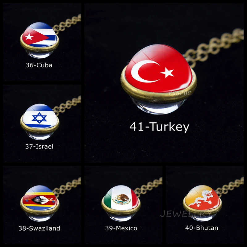 Флаги стран мира ожерелье с шариком Национальный флаг США Великобритания Россия