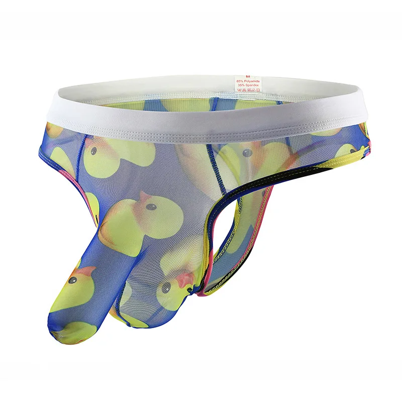 Сексуальные мужские сетчатые стринги пенис слон Т образная просвечивающее