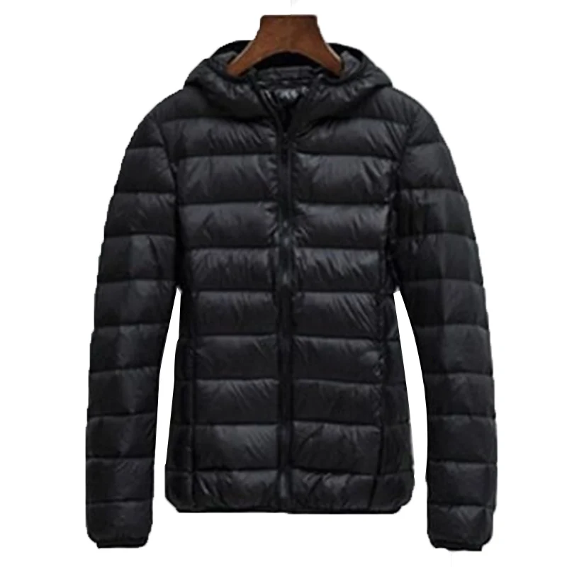 

White Duck Down Hoodie Jackets Winter Women Ultralight Thin Down Jacket Long Sleeve Warm Coat Parka Female Portable Outwear