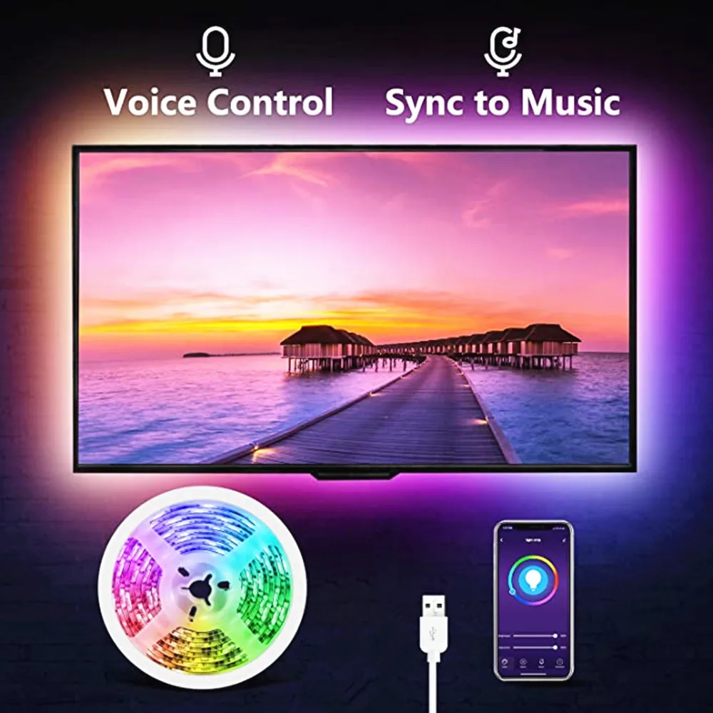 

Christmas LED Lamp Bluetooth RGB Led Strip Light 5050SMD 1M 2M 3M USB Led Strip 5V TV Backlight Living Room Decorative Lighting