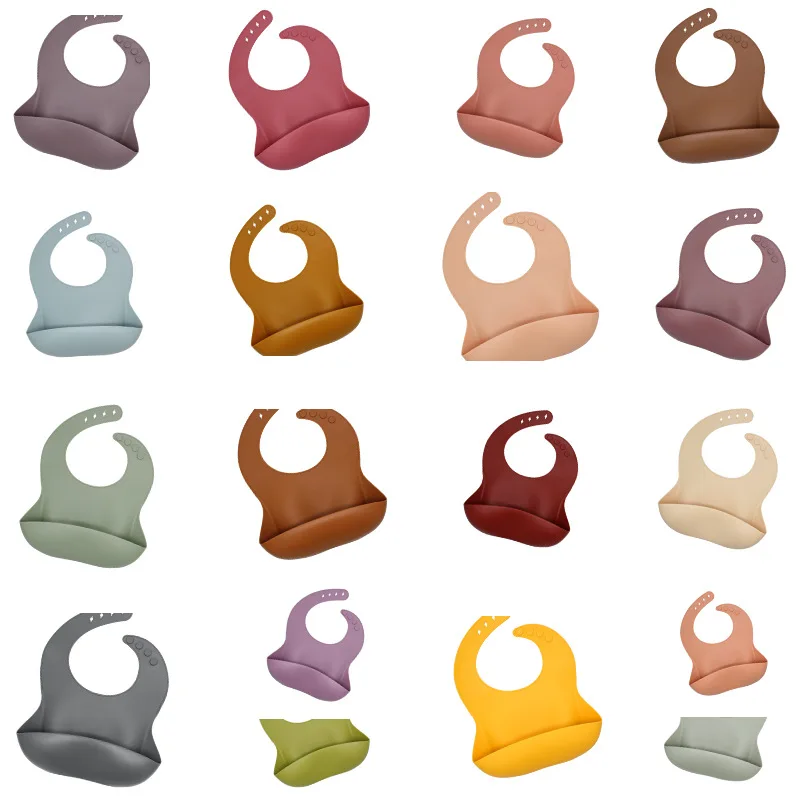 

1pc Silicone Bibs For Kids Newborn Baby Feeding Tableware Waterproof Baby Bibs For Toddler Breakfast Feedings