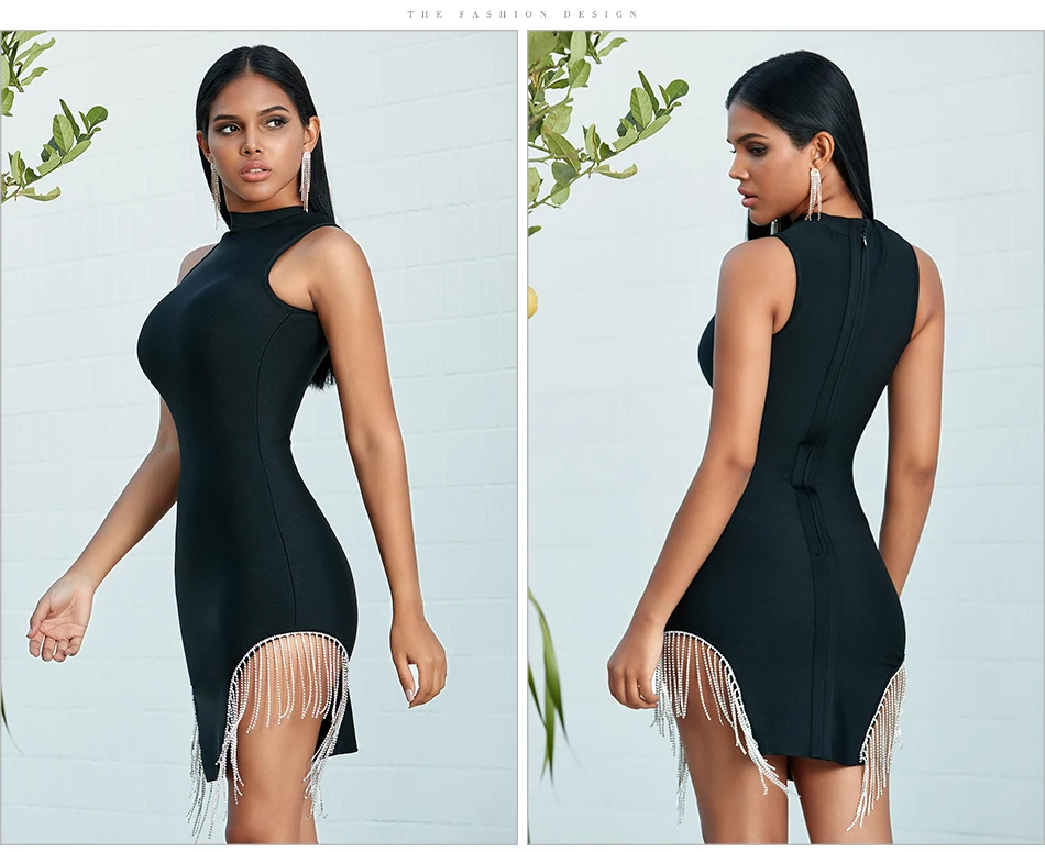 ADYCE, новинка, белое вечернее Бандажное платье знаменитостей, Vestidos, сексуальное облегающее платье без рукавов с кисточками, для подиума, с бахромой, Клубное платье