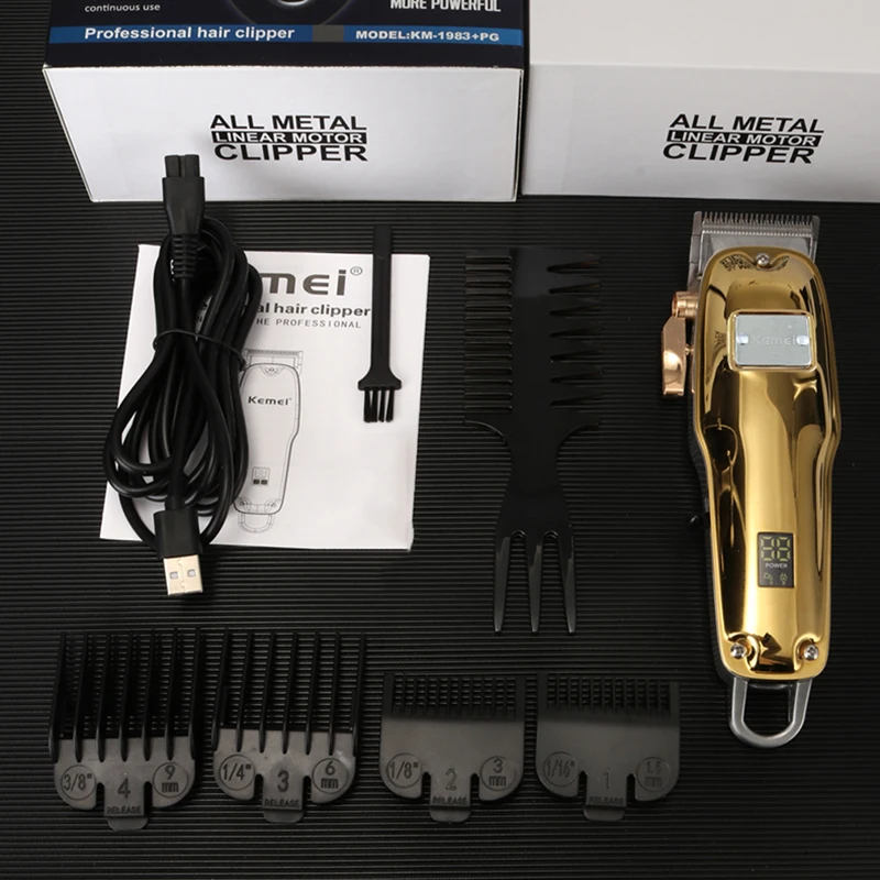 Машинка для стрижки волос Kemei 0 мм профессиональный электрический триммер с ЖК