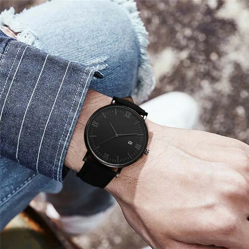 

Women Casual Wrist Watch 2021 Men's Calendar Sport Simple PU Band Watches Christmas Gift