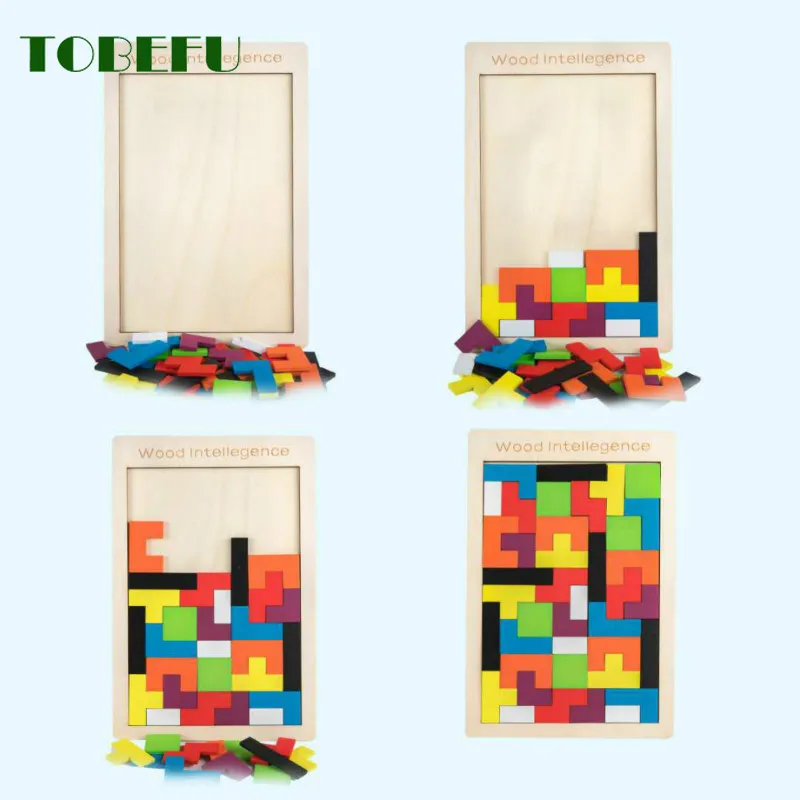 TOBEFU головоломки волшебный Tangram детская деревянная Развивающая игра Хобби Пазлы