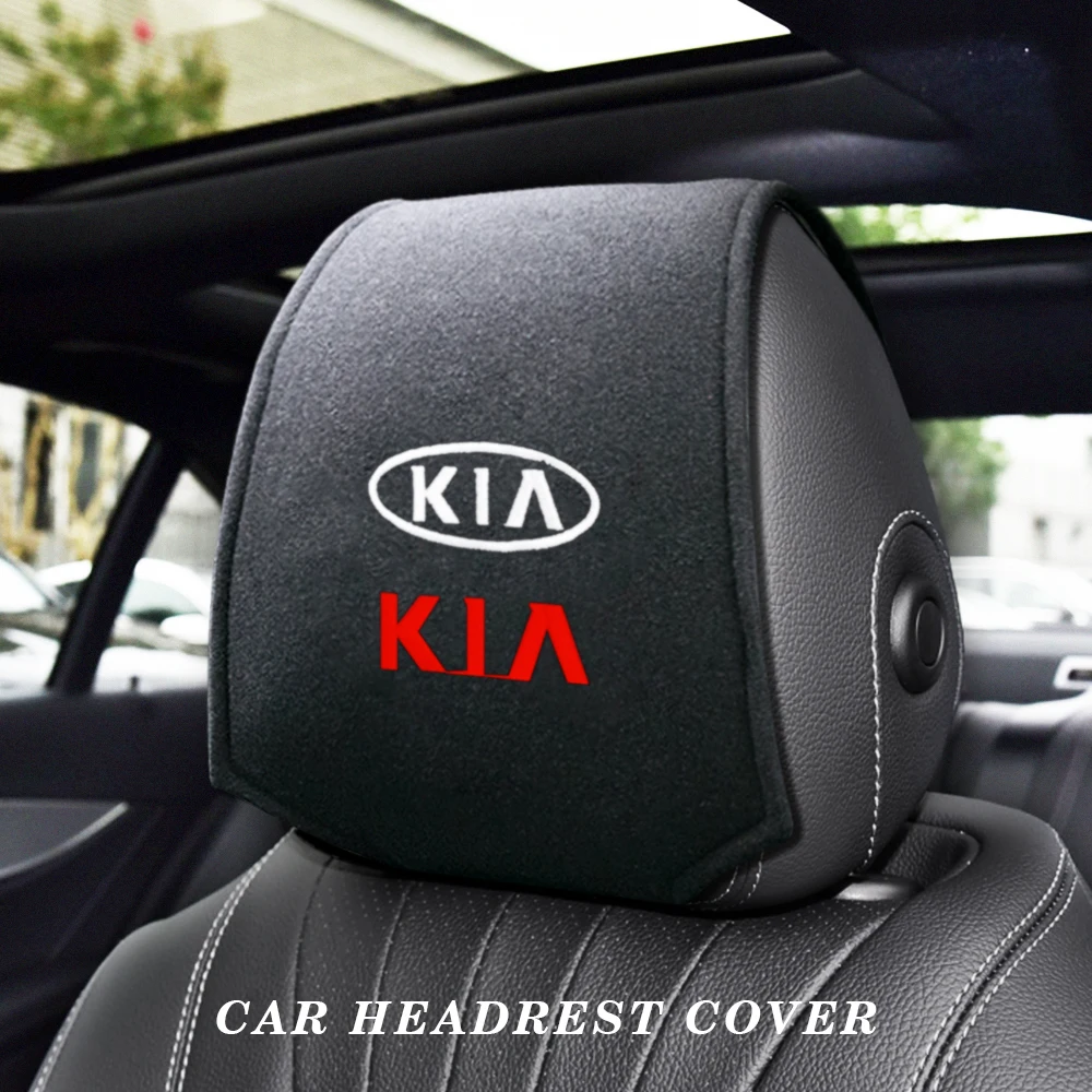 

2Pcs Car Headrest Cover Auto Head Pillow Pillowcase Car Sticker For Kia Sportage Ceed Rio 3 4 Picanto Car Accessories Interior