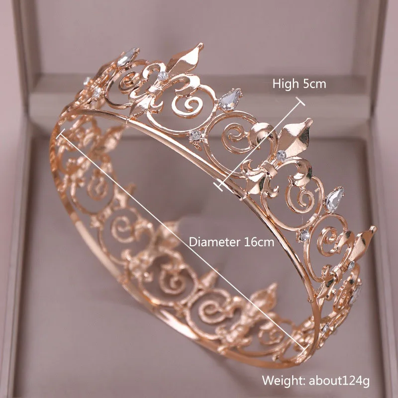 Оптовая продажа золотистые/Серебристые большие круглые тиары-короны ювелирные