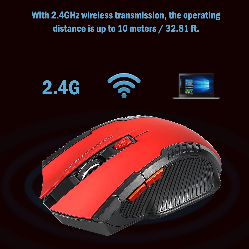 2 4g gaming mouse wireless optical mouse game wireless mice with usb receiver mouse for pc gaming laptops free global shipping