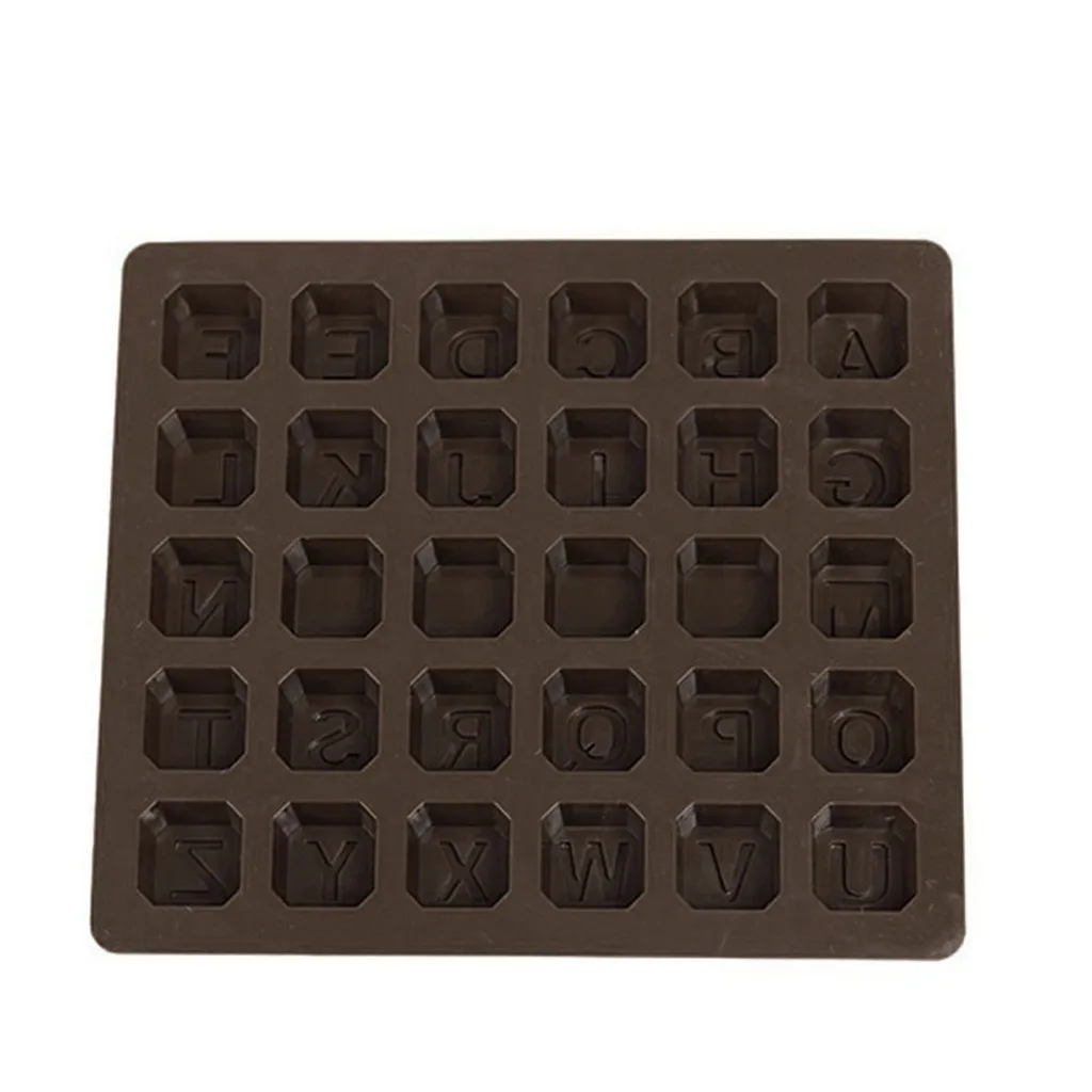 

26 English letters chocolate silicone mold candy ice cube mold pastry soap mold fondant cake DIY kitchen baking tool #25