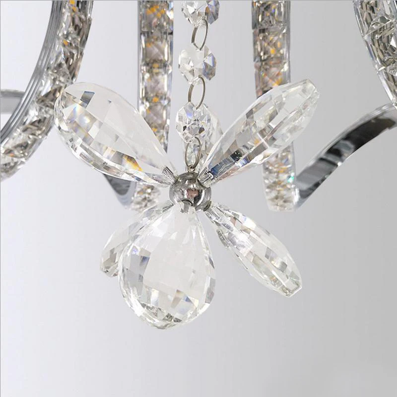 

Chrome Finish Aluminium And K9 Crystal Modern Ceiling Light Fixture 42W LED For Living Room Bedroom Flush Mount Ceiling Lamps