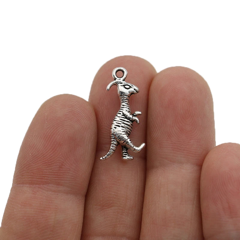 

JAKONGO посеребренные Подвески Динозавр для изготовления ювелирных изделий браслет DIY Аксессуары 23x1 0 мм 20 шт.