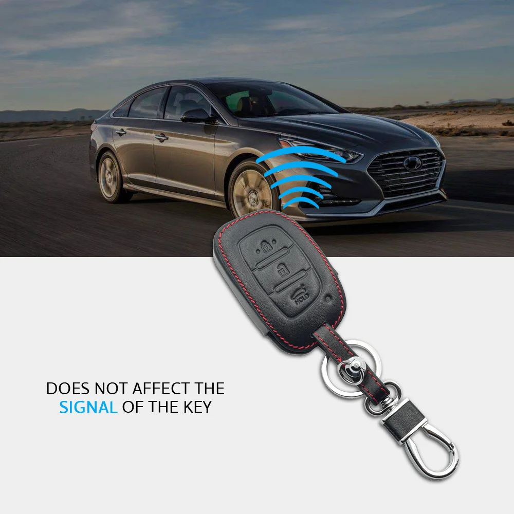 Чехол для автомобильного ключа кожаный чехол с 3 кнопками Hyundai I10 Tucson I30 IX25 IX35 Mistra