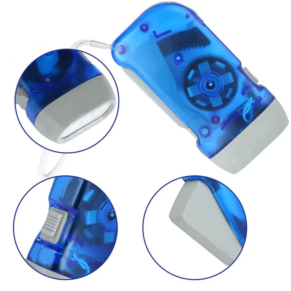 3 LED Hand Pressing Dynamo Crank Power Wind Up Flashlight Torch Light Press Camping Lamp | Спорт и развлечения