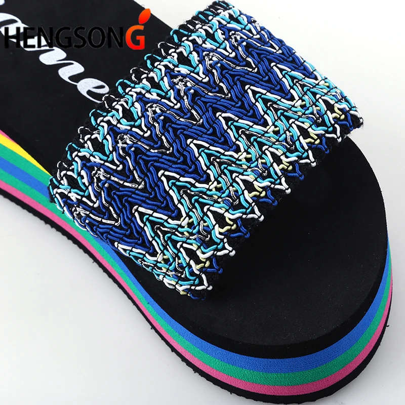 

Women Beach Sandals 2021 Summer Beach Shoes Woman Wave Print Water Shoes Woman Outdoor Sandals Sneakers