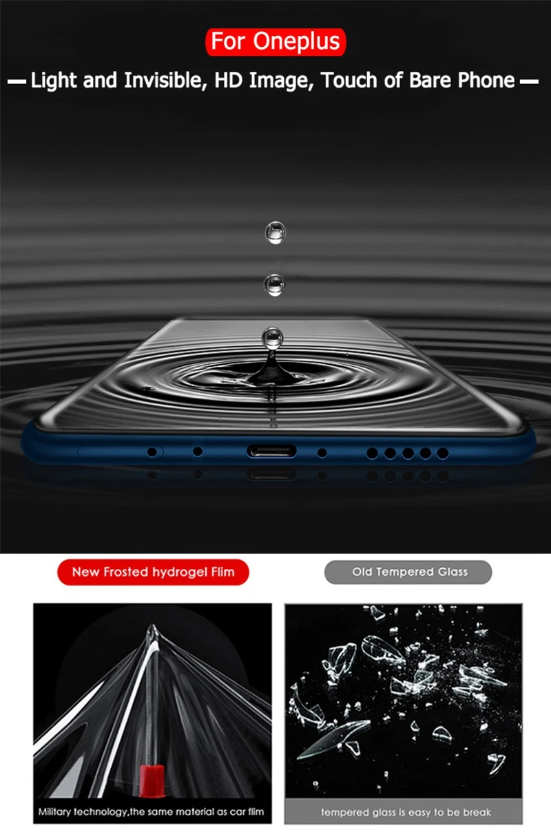 Изогнутая Защитная пленка для Oneplus 7 Pro 7T полное покрытие экрана не закаленное