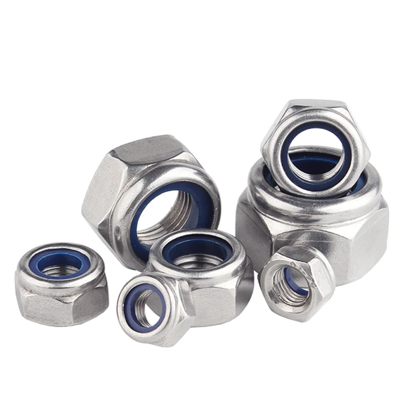 1-50PCS High Quality Hex Nylon Lock Nuts M2 M2.5 M3 M4 M5 M6 M8 M10 M12 M14 M16 M20 M18 M24 304/201/316 Stainless Steel DIN985 |