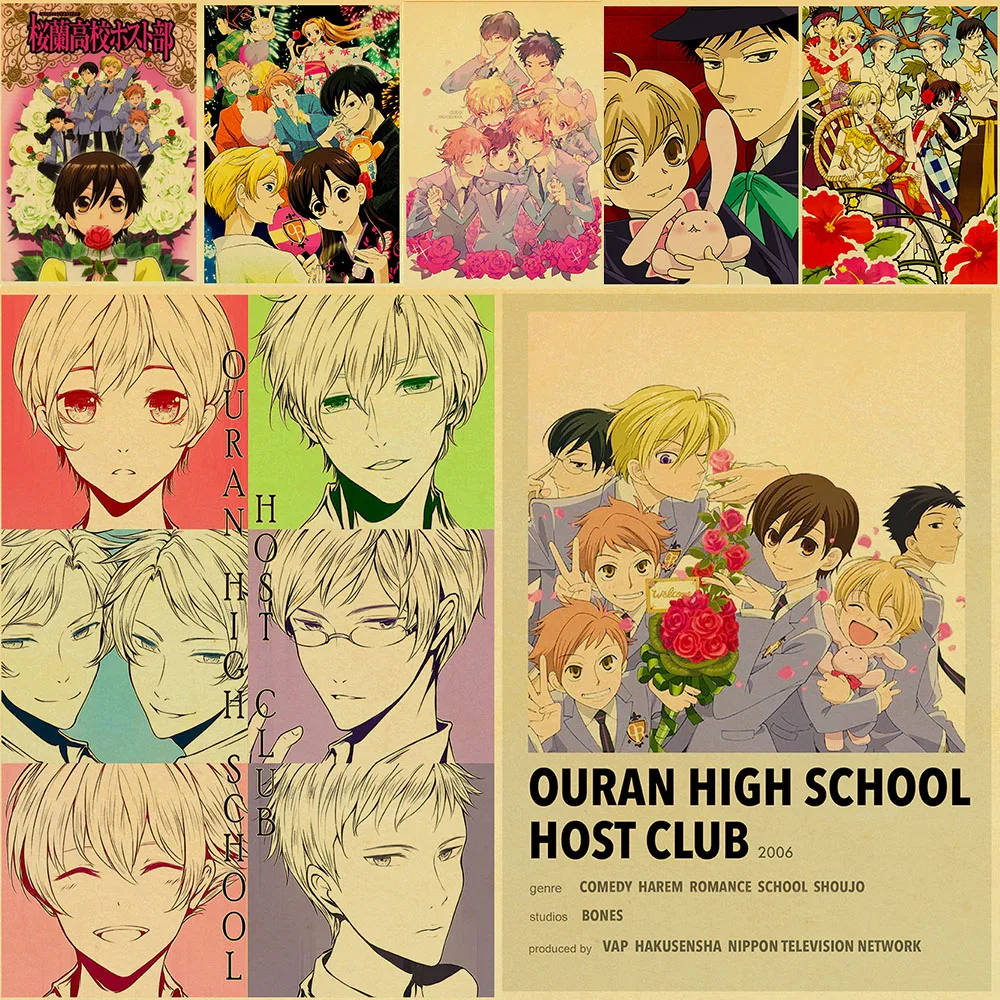 Японские классические аниме постеры в стиле ретро для старшей школы клуба