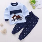 Китайская дешевая одежда для новорожденных мальчиков и девочек, одежда для новорожденных, Детский костюм с голубым медведем, Одежда для новорожденных