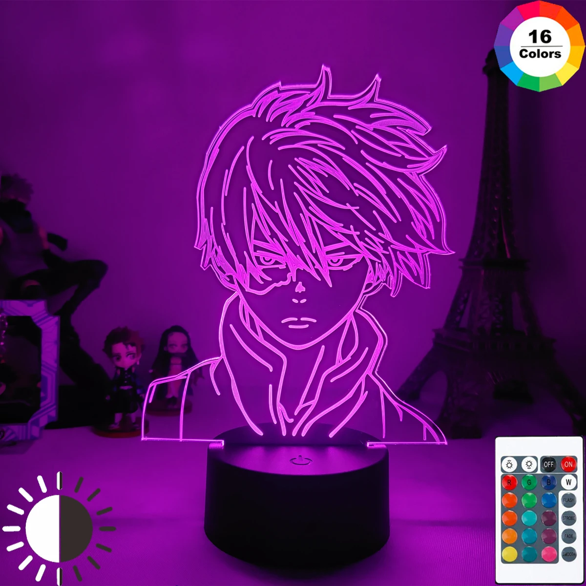 

Аниме My Hero academic шото Тодороки дизайн лица СВЕТОДИОДНЫЙ Ночник светильник для детей мальчиков Декор для спальни акриловая настольная лампа ...