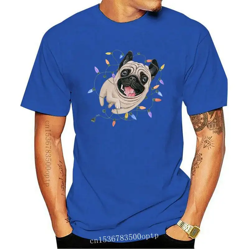 

New 2021 Summer Fashion Men's Short Sleeve Cute Running Pug Print T-Shirt Cute Dog Casual Tops 2021 Cool hipster Man Tees