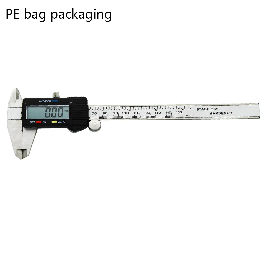 PE bag Измерительный прибор, акция, цифровой микрометр, новинка, 6 дюймов, 150 мм., цифровой суппорт, верньер, микрометр, паркометр, электронный - Цвет: PE bag