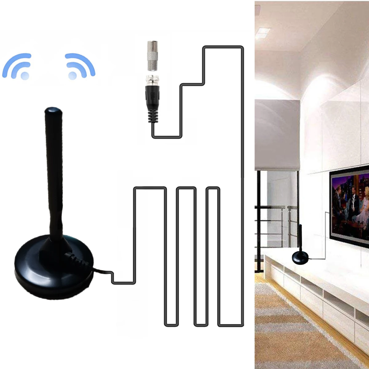 Переносная комнатная ТВ антенна SOONHUA 1080P USB DVB T цифровой приемник с базой для HD TV DTMB