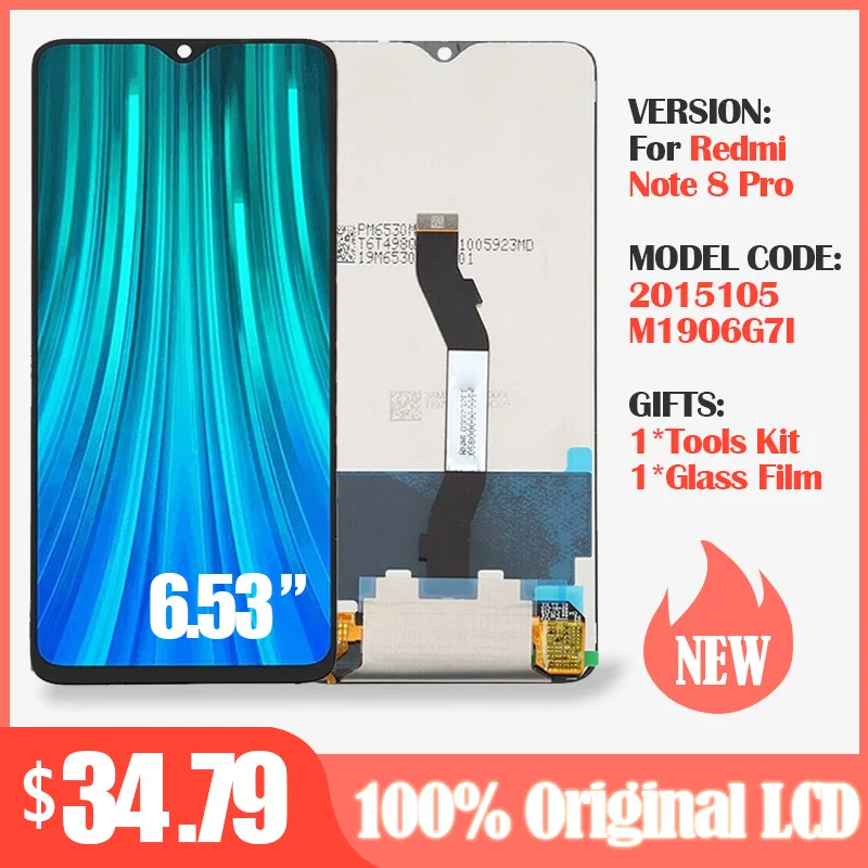 Оригинальный Для Xiaomi Redmi note 8 note8 ЖК дисплей + кодирующий преобразователь