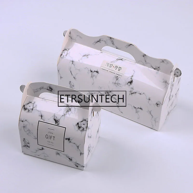 100 шт. Модная элегантная коробка для торта в мраморную полоску пудинг Сырная