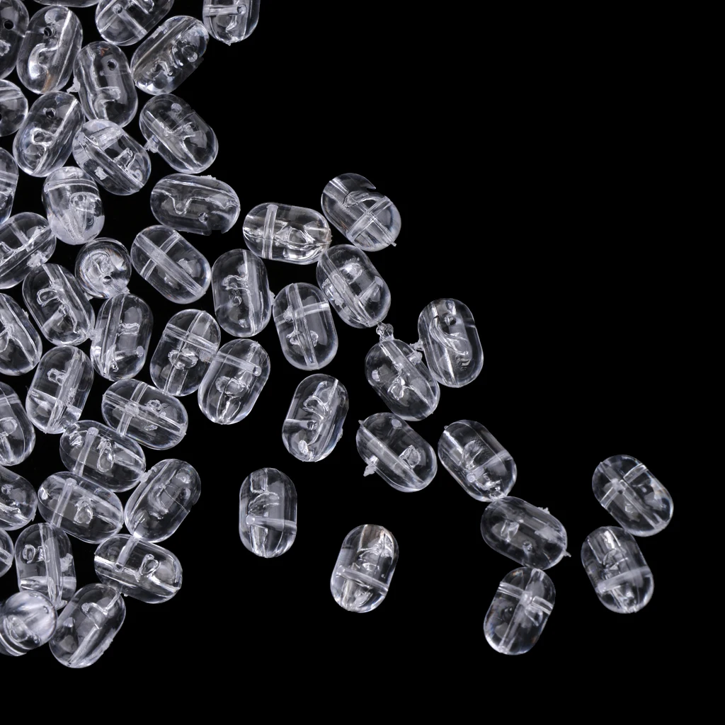 100 шт./200 шт. прозрачные рыболовные бусины пластиковые овальные 6 мм или 8 двойные