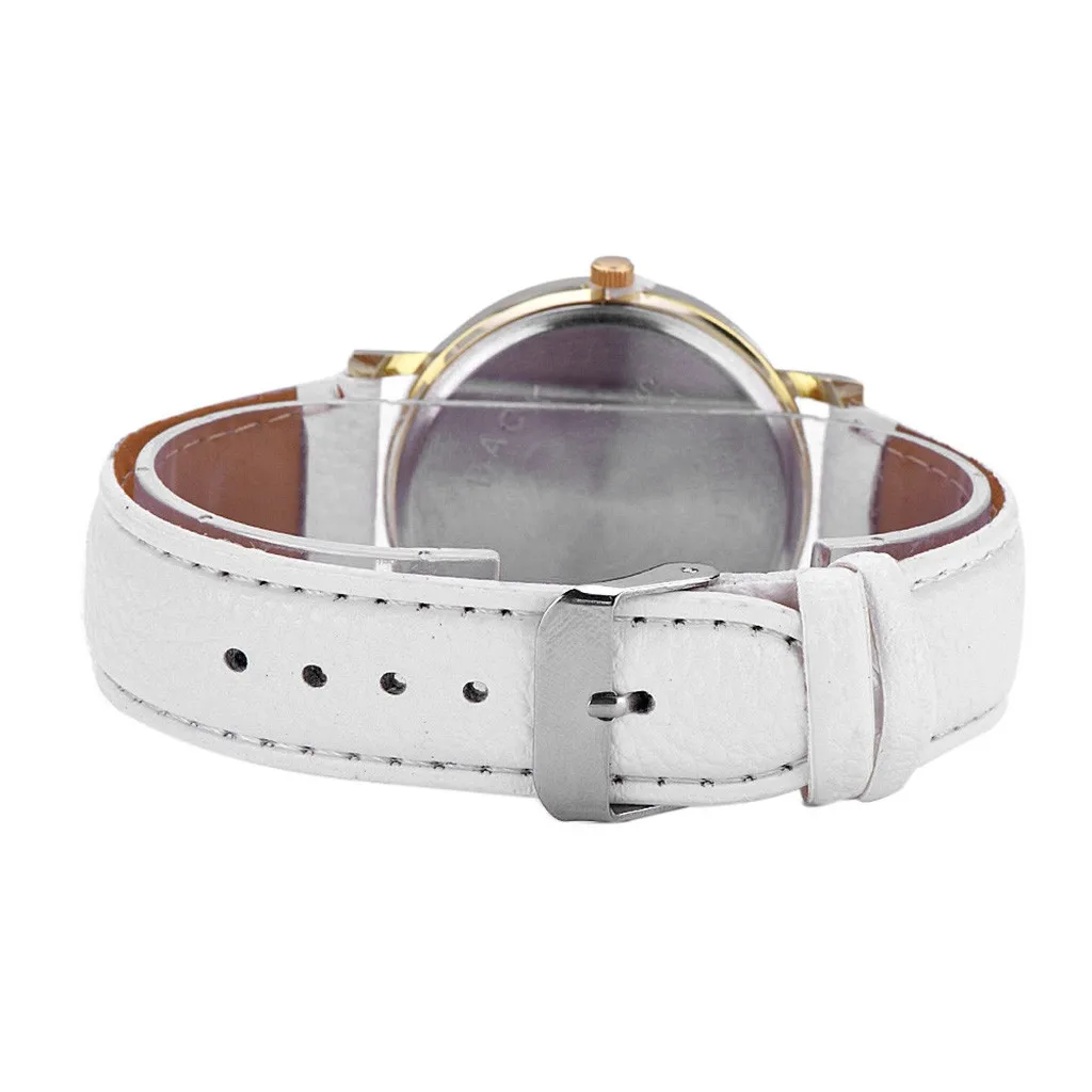 

Women's Vintage Watch Stainless Steel Large Dial Leather Strap Male Female Quartz Men Watches Analog Wristwatch