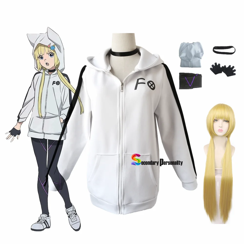 

Anime Kemono Jihen Kon Cosplay Costume Adult Women Baseball Jacket Uniform Outfit White Hoodies Coat Pants Gloves Halloween