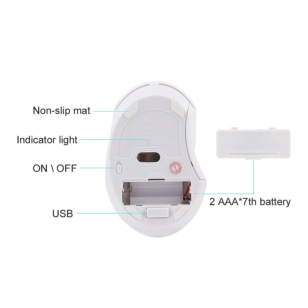 CHYI 3D Беспроводной бесшумный Мышь мини USB оптическая компьютерная мышь 800/1200/1600